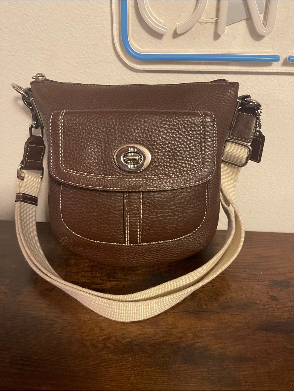 Coach Crossbody Bag in Brown with Contrast Strap
